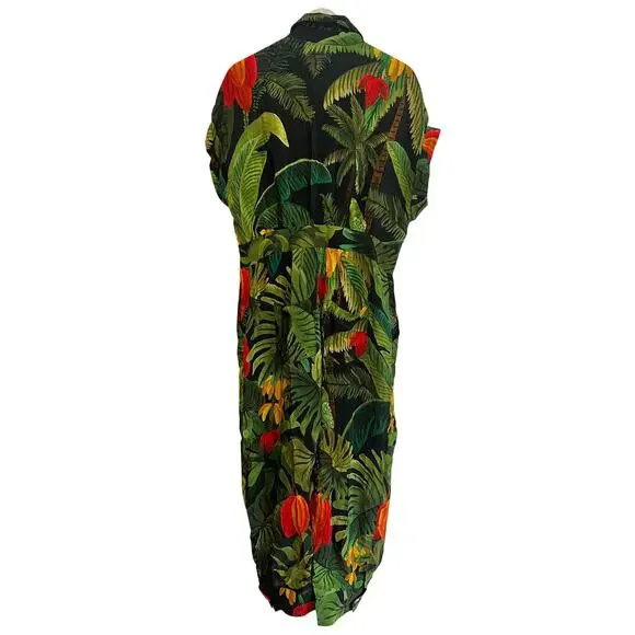 Farm Rio Cocoa Forest Jumpsuit Romper Size: Large Tropical Beach Vacation - Picture 6 of 11